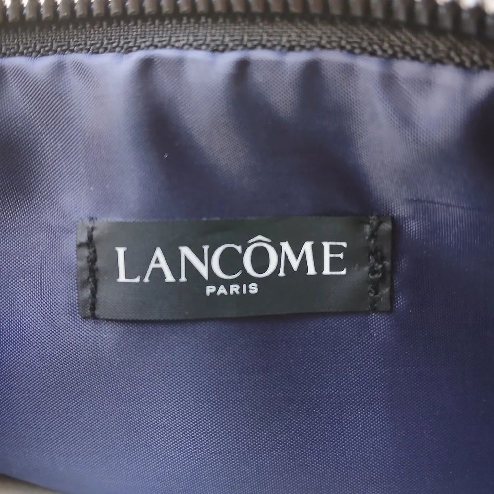 Lancome Silver Cosmetic‎ Bag with Blue Zipper